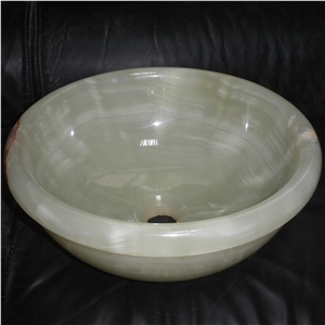 Honey Onyx Round Over Countertop Bathroom Sink
