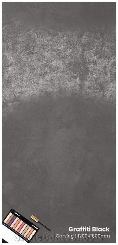 Graffiti Black - Porcelain Tiles