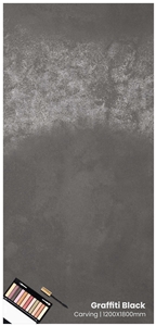 Graffiti Black - Porcelain Tiles