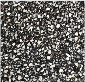 Black Terrazzo Multicolor Neroterrazzo Pink& White Stone
