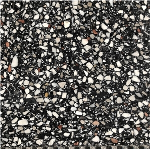 Black Terrazzo Multicolor Neroterrazzo Pink& White Stone