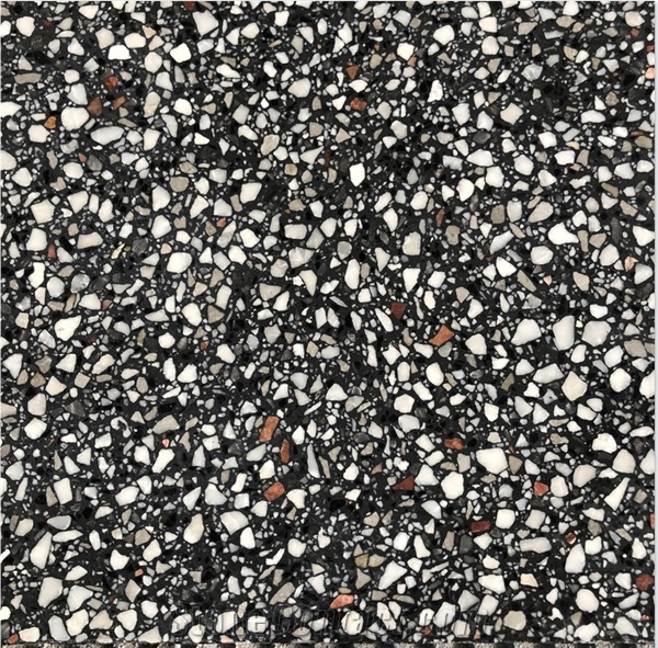 Black Terrazzo Multicolor Neroterrazzo Pink& White Stone