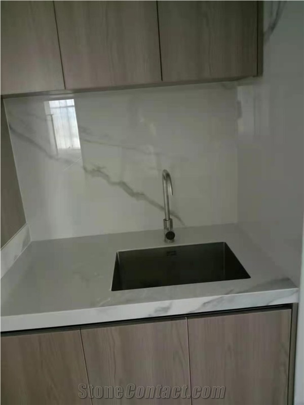 Calacatta White Sintered Stone Kitchen Tops