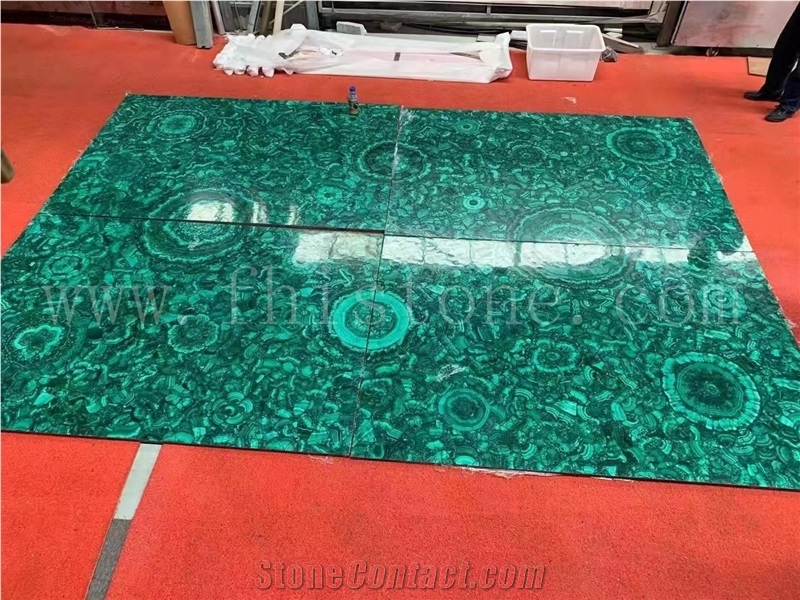 Malachite Green Agate Semiprecious Stone Light Transmitting