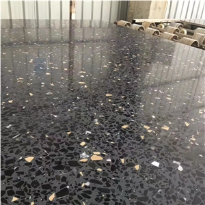Multicolor Nero Terrazzo Black Terrazzo With Gold Chips