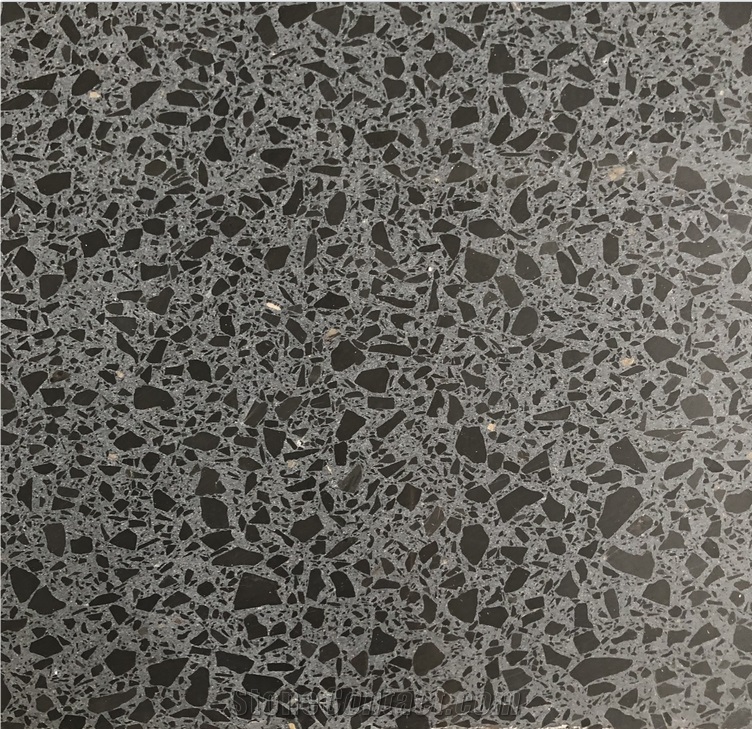 Nero Ebano Terrazzo Cement Marble Black Terrazzo Honed 1