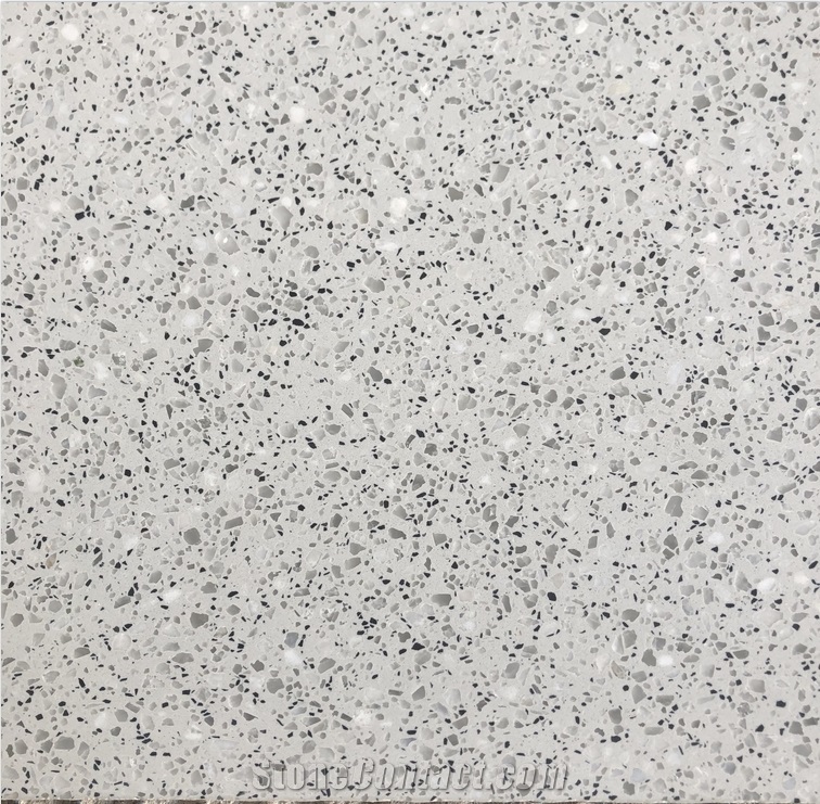 Pepesale Terrazzo  Cement Tile White Terrazzo With Chips