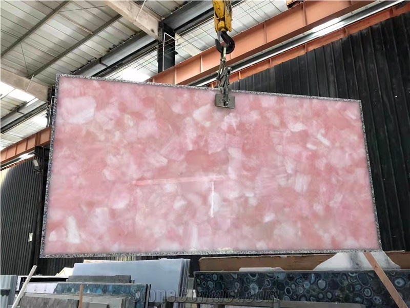 Pink Crystal Semi-Precious Stone Slabs