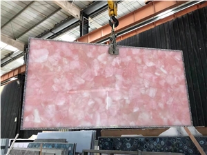 Pink Crystal Semi-Precious Stone Slabs