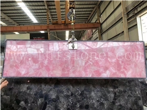 Pink Crystal Semi-Precious Stone Slabs