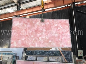 Pink Crystal Semi-Precious Stone Slabs