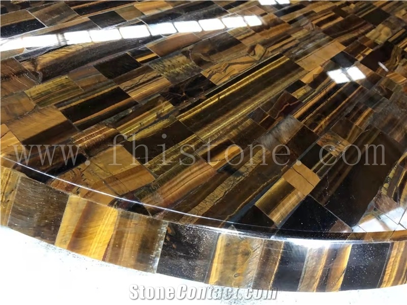 Tiger Eyes Transparent Semiprecious Stone Light Transmitting