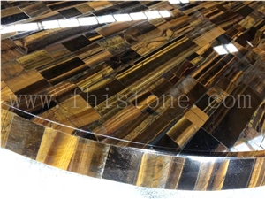 Tiger Eyes Transparent Semiprecious Stone Light Transmitting