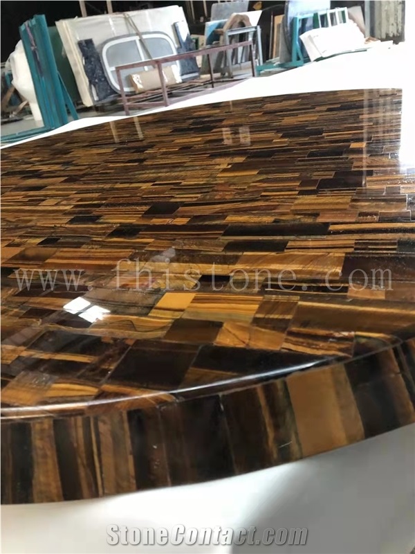 Tiger Eyes Transparent Semiprecious Stone Light Transmitting