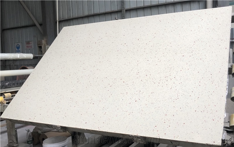 White Terrazzo Black Galaxy Terrazzo With Pink& White Stone