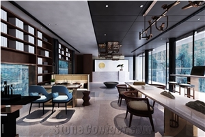 White Terrazzo Slab Cement Floor Bianco Carrara Terrazzo