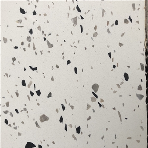 White Terrazzo Slab White Terrazzo With Grey& Black Chips