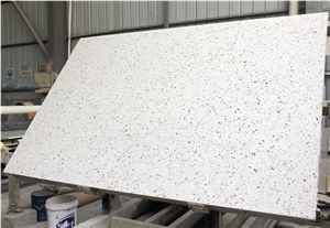 White Terrazzo With Green Pink Multicolor White Terrazzo