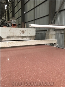 Wholesale Diamond Red Rosa Terrazzo Slab  Artificial Stone