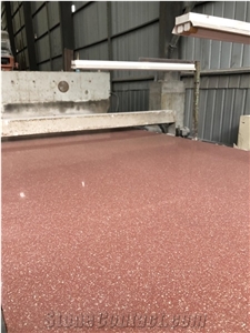 Wholesale Diamond Red Rosa Terrazzo Slab  Artificial Stone