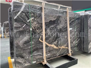Italy Venice Brown Slab Book Match Italy Brown Marble Slab