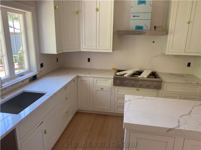 Best Calacatta Quartz Slabs For Kitchen Countertop