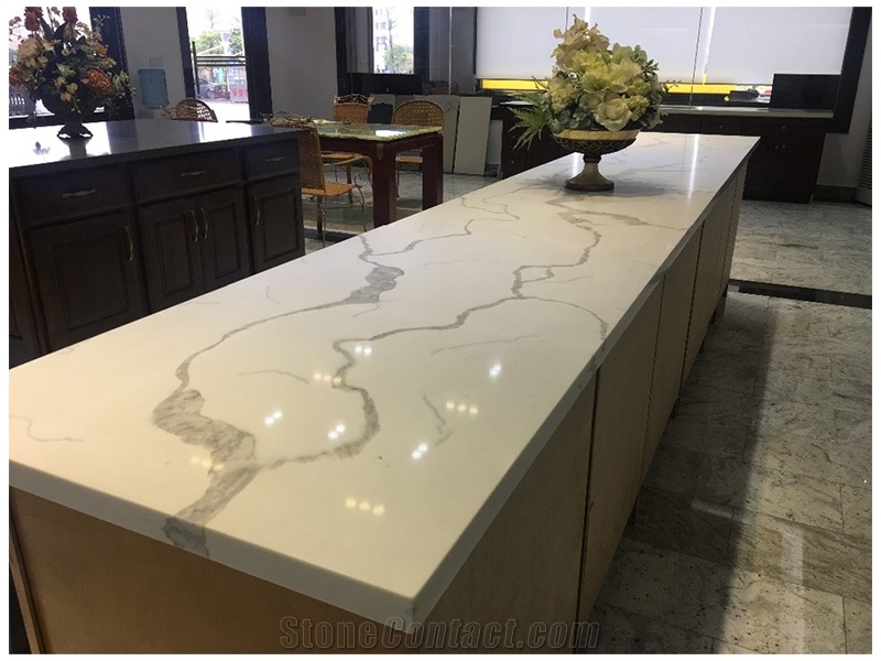 Best Calacatta Quartz Slabs For Kitchen Countertop