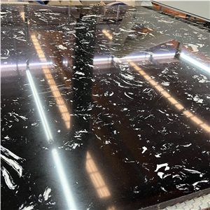Black Marquina Artificial Marble Stone Slabs