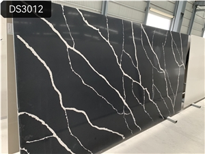 Calacatta White Quartz Slabs Customized Size Wholesale Price