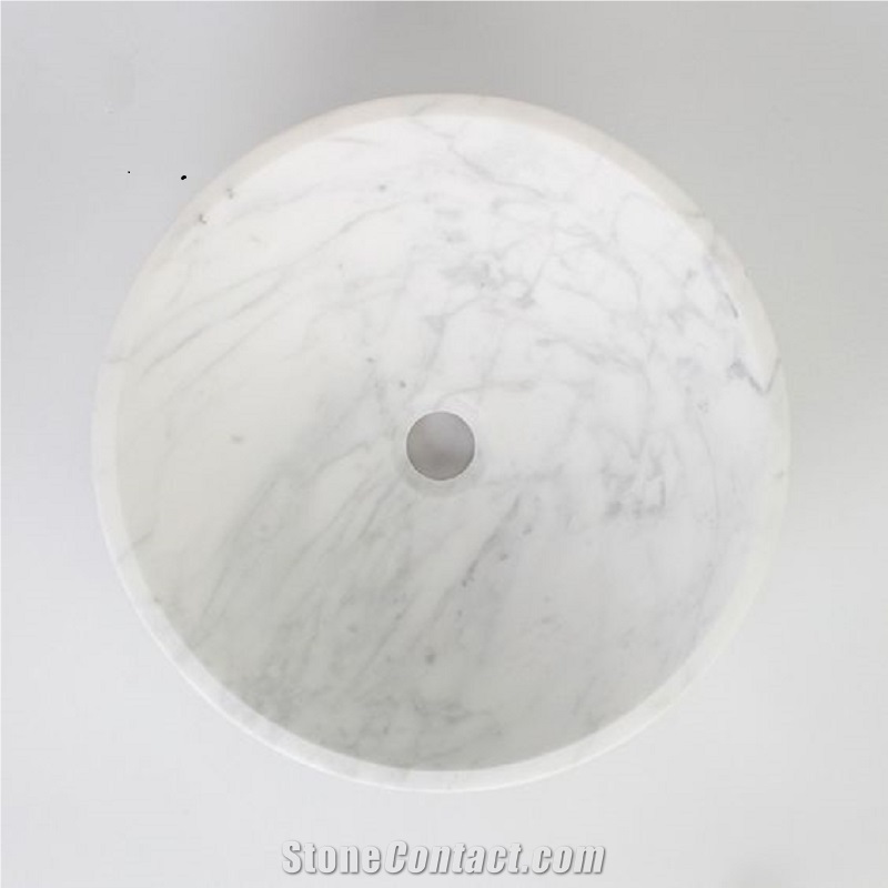 Carrara White Artificial Marble Bathroom Basin