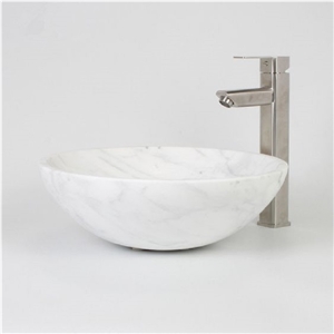 Carrara White Artificial Marble Bathroom Basin