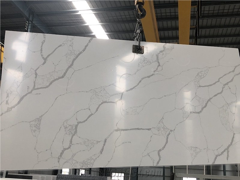 Carrara White Natural Quartz Slab Solid Surface