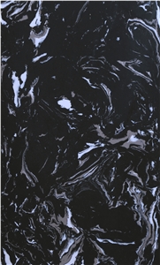 China Silver White Grey Black Portoro Artificial Marble Slabs
