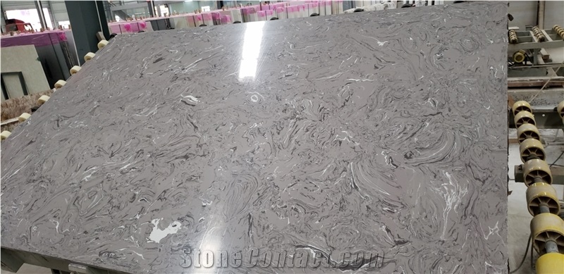 Dora Clouds Grey Artificial Marble Slab Wall Floor Good Price