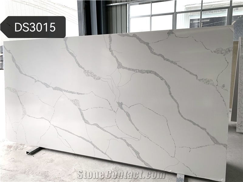 Hot Calacata Quartz Stone Artificial Marble Quartz Kitchen