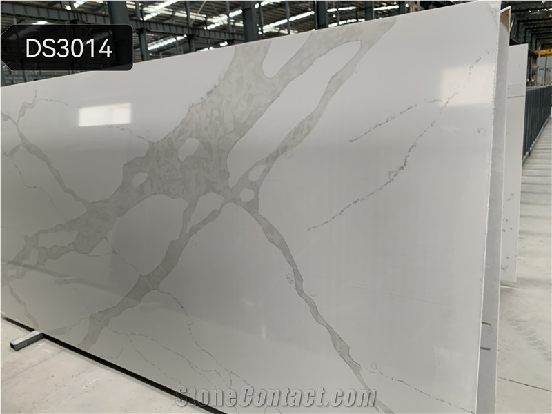 Hot Calacata Quartz Stone Artificial Marble Quartz Kitchen