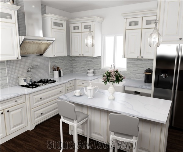 Kitchen Countertops Benchtop A Grade Quartz Calacatta White