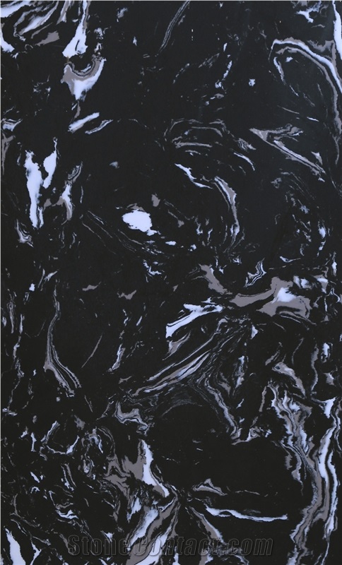 Polished Dora Clouds Grey Artificial Marble Slab Wall Floor
