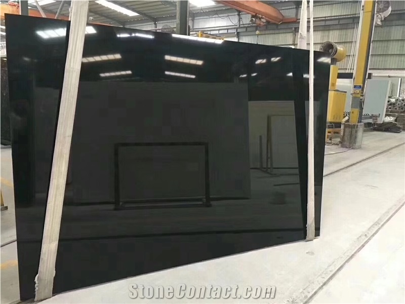 Pure Black Marble Highly Polised Slabs Wholesales Good Price