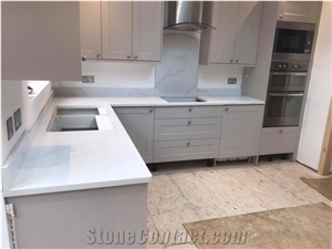 Pure White Quartz Slabs Quality Good Price Calacatta Cararra