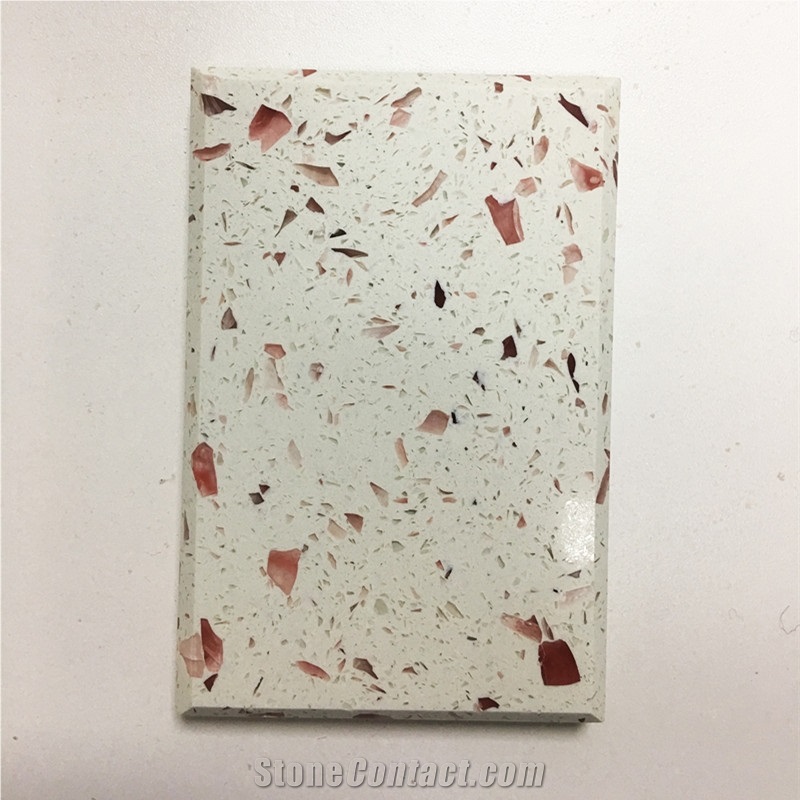 Red Quartz Artificial Quartz Stone Solid Surface