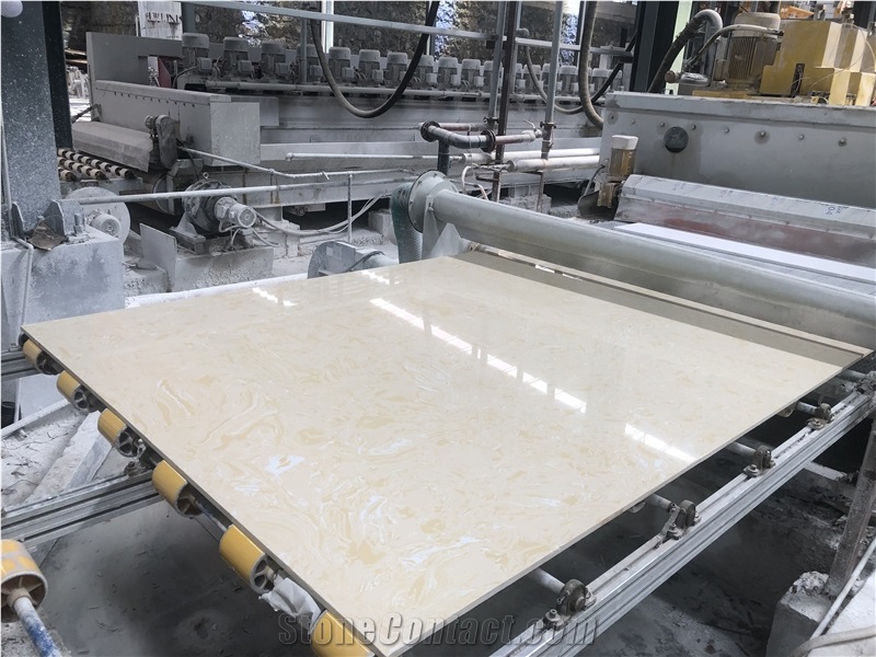 Royal Crystal Beige Artificial Marble Tile Slabs Sally Anna