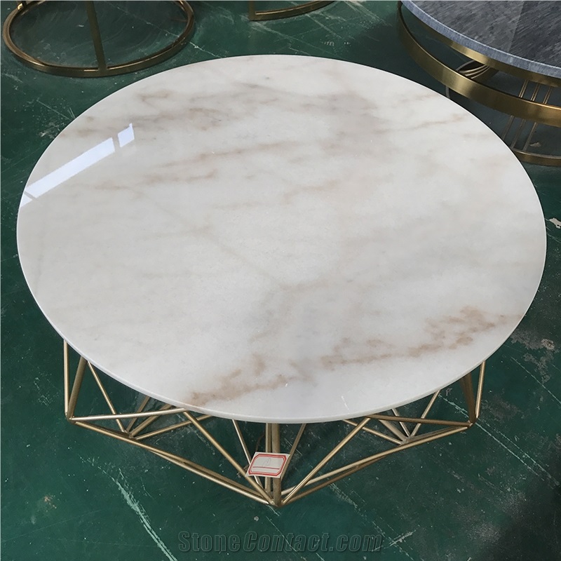 Guangxi White Marble Round Table Top