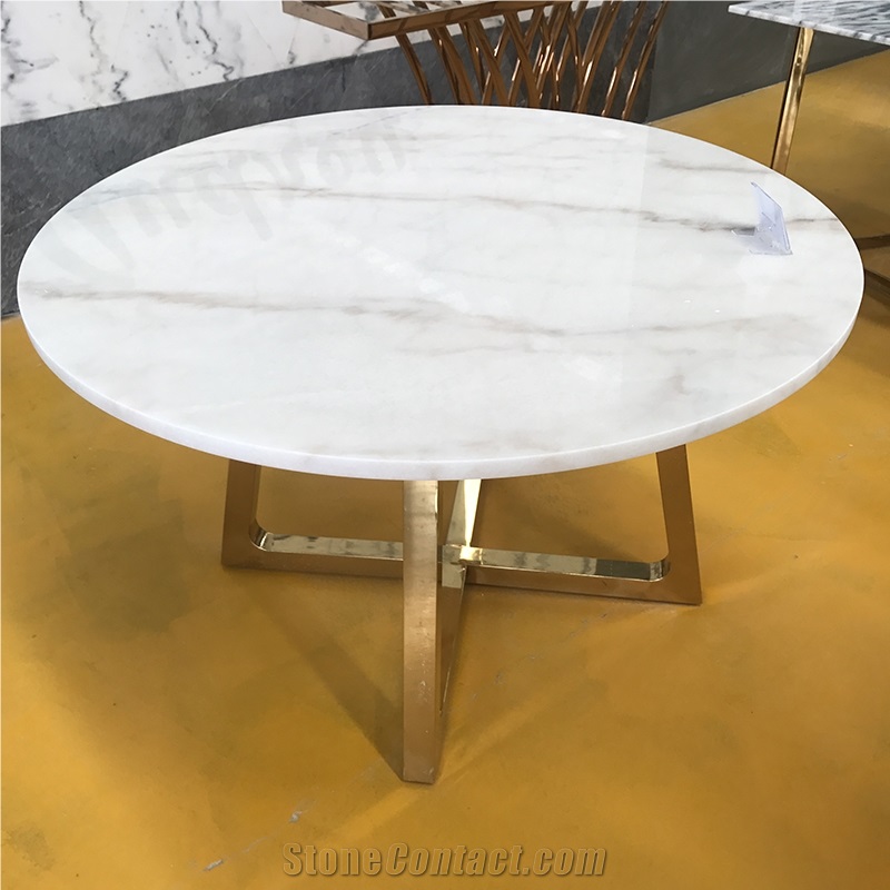 Guangxi White Marble Round Table Top