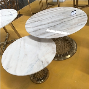Guangxi White Marble Round Table Top