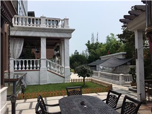 Natural Stone Pillar, White Marble Column