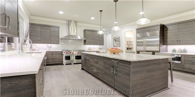 Calacatta Marble Looks Quartz Kitchen Countertop