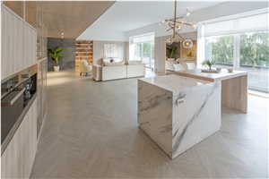 Calacatta Marble Looks Quartz Kitchen Countertop