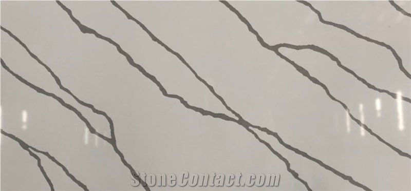 High Quality Calacatta Tornado Quartz Slab