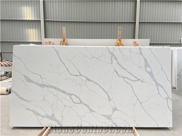 Calacatta Design Artificial Engineered Quartz Stone Slabs